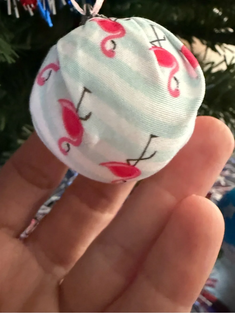 Summer & Flamingo themed Mini Fabric Ornament